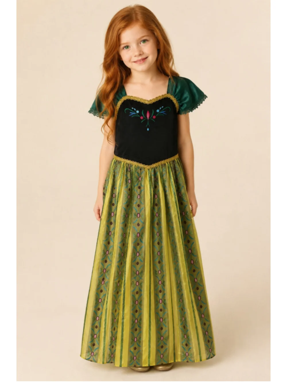 Trish Scully Frozen Anna Princess Maxi Dress Girls 6 Costume Play Dress-up